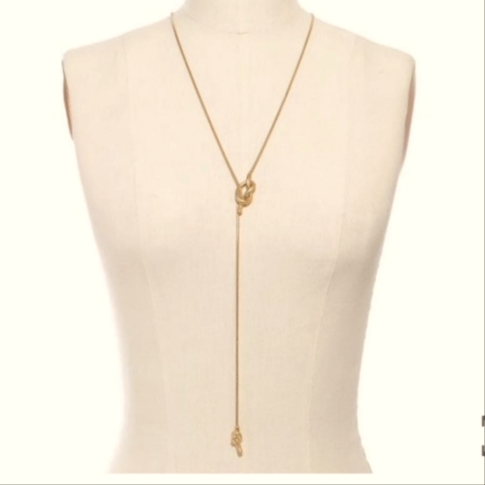 Madewell Shine Knit Adjustable Necklace in Gold